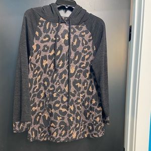 Leopard Print Hoodie Size M